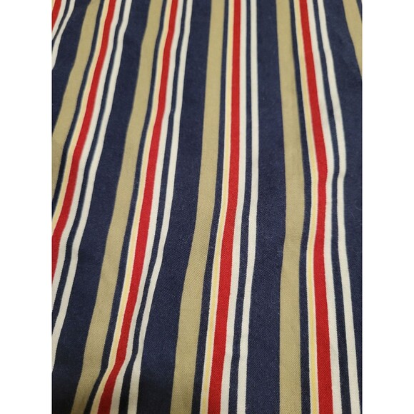 Basic Editions Shirt Mens XL Striped Short Sleeve Button Up Casual Navy Tan Red - Picture 4 of 6